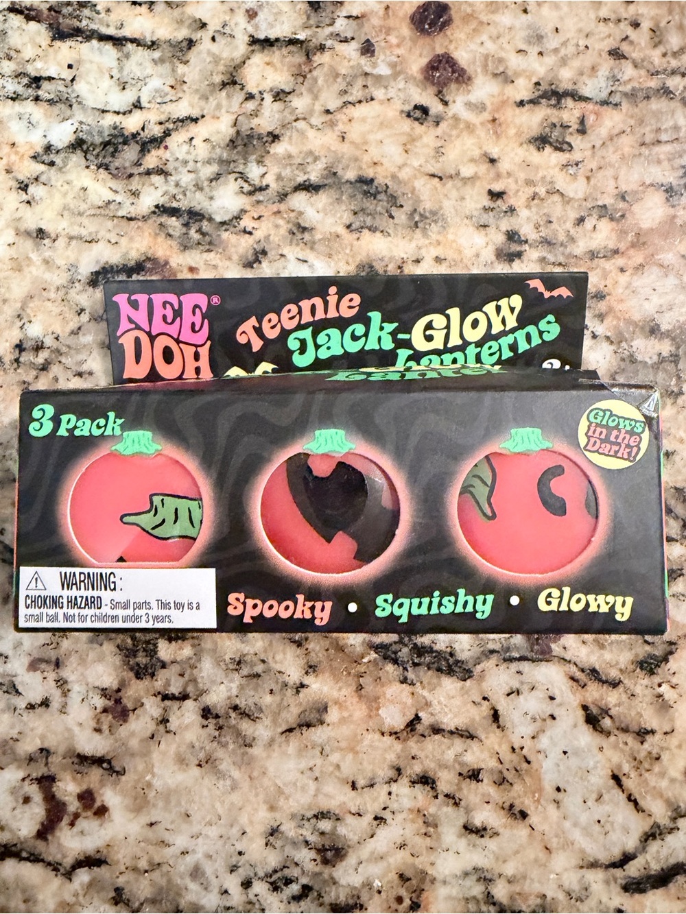 Teenie Jack-Glow Pumpkin Squishy 3-Pack - Orange